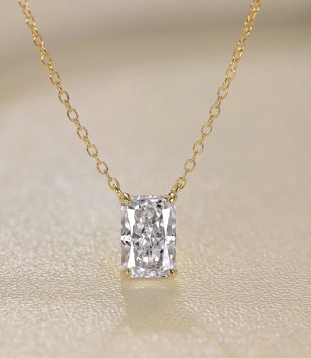 18K gold-plated chain made of 925 sterling silver with princess-cut zirconia