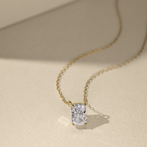 18K gold-plated chain made of 925 sterling silver with princess-cut zirconia