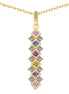 925 Sterling silver chain with square zirconia pendant, 18K gold-plated
