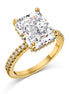 925 silver ring with square zirconia, 18K gold-plated