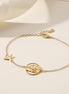 Bracelet with globe and airplane – sterling silver gold-plated
