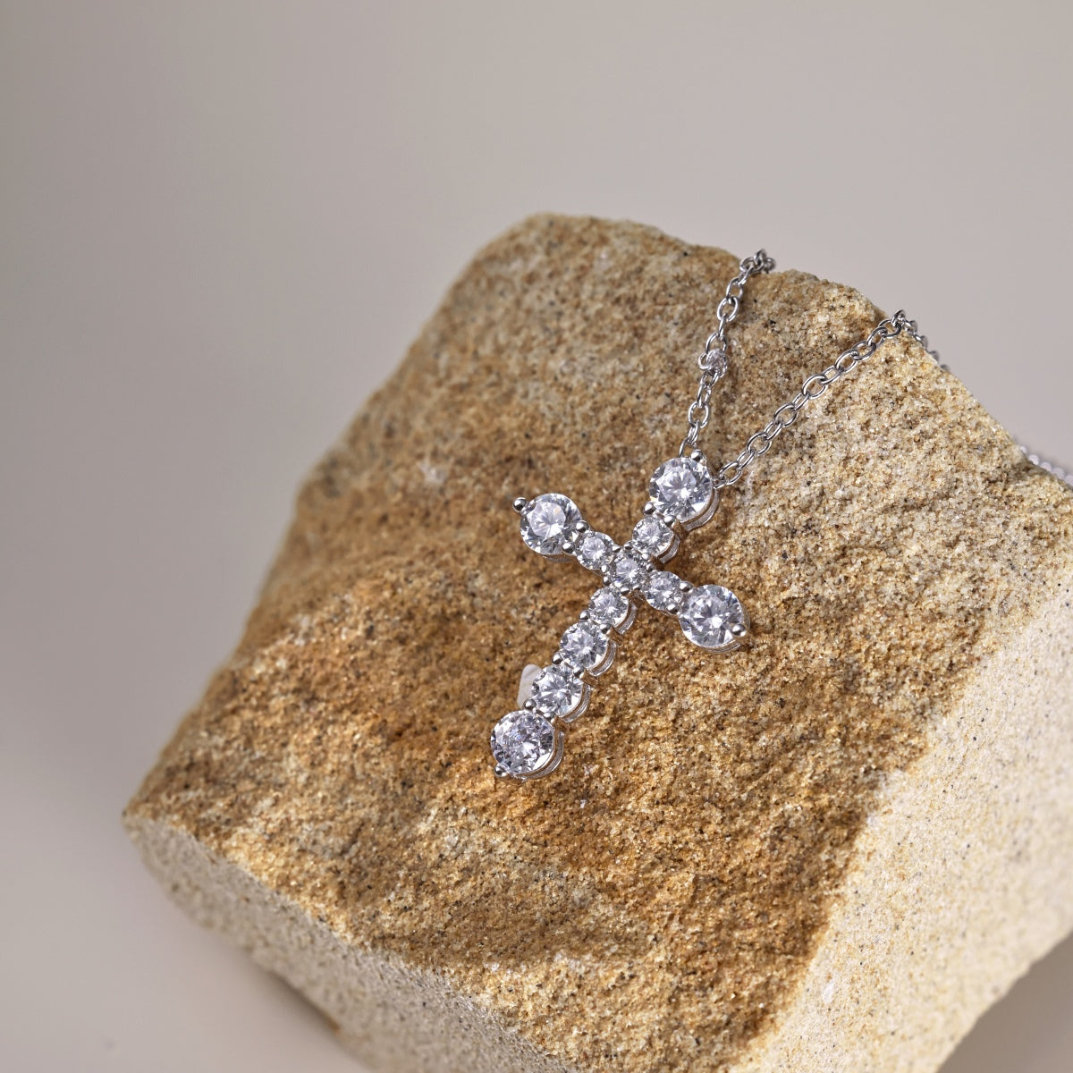 Necklace made of 925 sterling silver with large pendant & zirconia