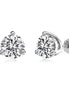 Stud earrings made of 925 silver with large round zirconia stone