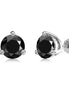 Stud earrings made of 925 sterling silver with black zirconia