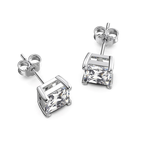 Stud earrings 925 Sterling Silver - Square Zirconia