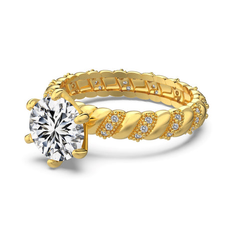 18K gold-plated ring made of 925 sterling silver with solitaire zirconia