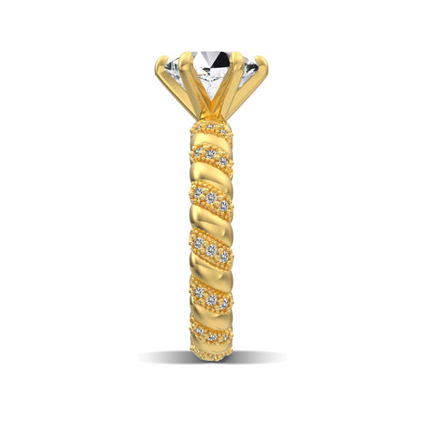 18K gold-plated ring made of 925 sterling silver with solitaire zirconia