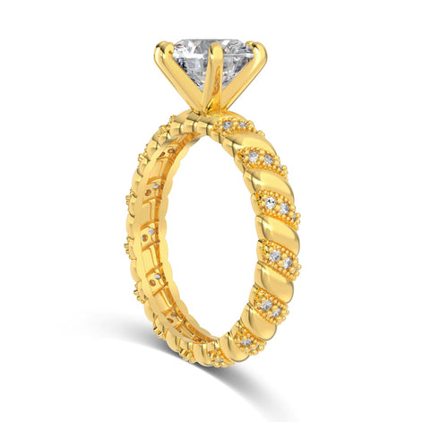 18K gold-plated ring made of 925 sterling silver with solitaire zirconia