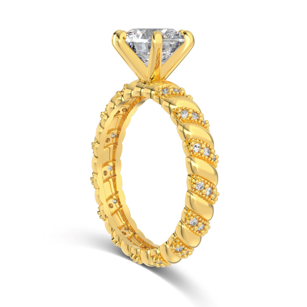 18K gold-plated ring made of 925 sterling silver with solitaire zirconia