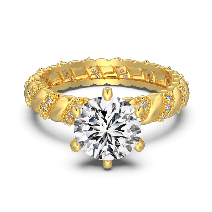 18K gold-plated ring made of 925 sterling silver with solitaire zirconia