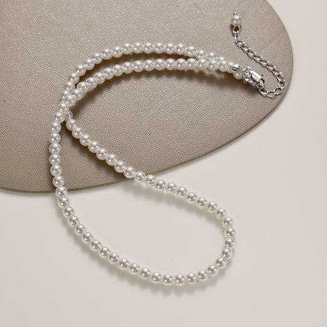 Genuine freshwater pearl necklace made of 925 sterling silver – 4 mm pearls