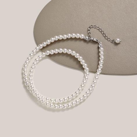 Genuine freshwater pearl necklace made of 925 sterling silver – 4 mm pearls