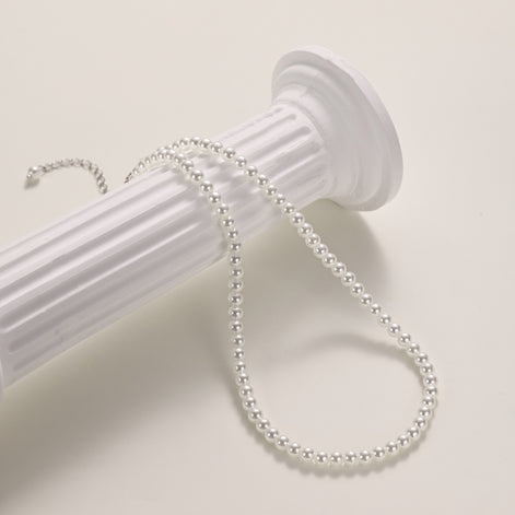 Genuine freshwater pearl necklace made of 925 sterling silver – 4 mm pearls