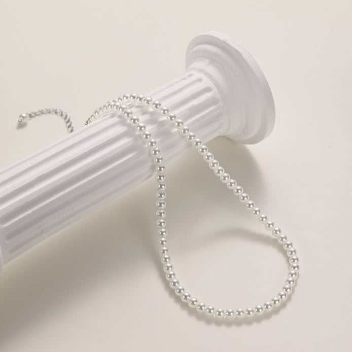 Genuine freshwater pearl necklace made of 925 sterling silver – 4 mm pearls