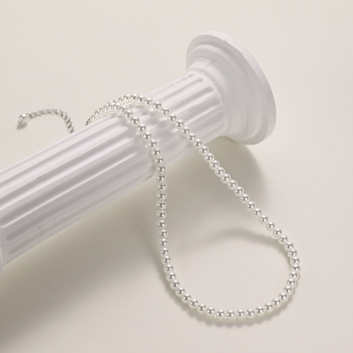 Genuine freshwater pearl necklace made of 925 sterling silver – 4 mm pearls