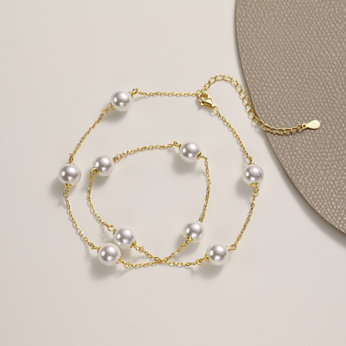 18K gold-plated chain made of 925 sterling silver with real pearls