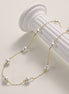 18K gold-plated chain made of 925 sterling silver with real pearls