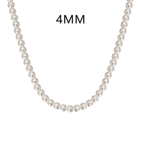 Genuine freshwater pearl necklace made of 925 sterling silver – 4 mm pearls