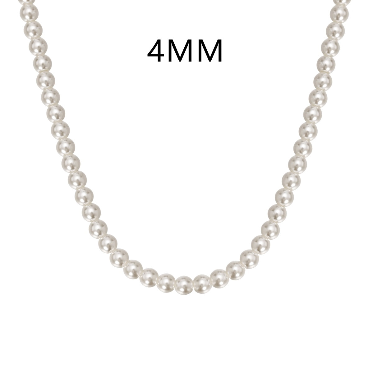 Genuine freshwater pearl necklace made of 925 sterling silver – 4 mm pearls