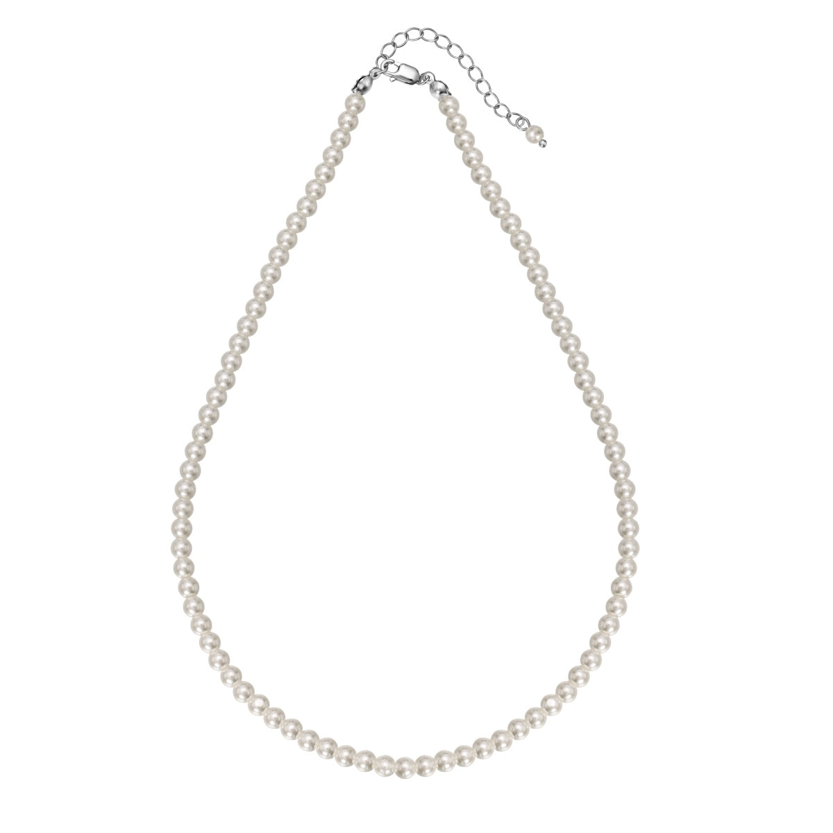 Genuine freshwater pearl necklace made of 925 sterling silver – 4 mm pearls