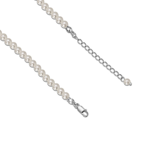 Genuine freshwater pearl necklace made of 925 sterling silver – 4 mm pearls