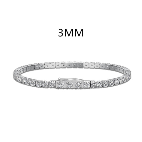 Tennis bracelet made of 925 sterling silver with 3mm zirconia