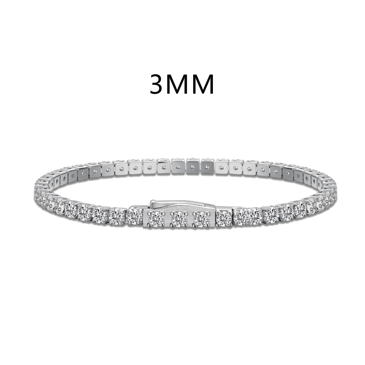 Tennis bracelet made of 925 sterling silver with 3mm zirconia