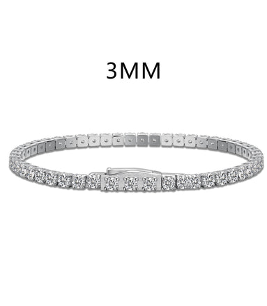Tennis bracelet made of 925 sterling silver with 3mm zirconia