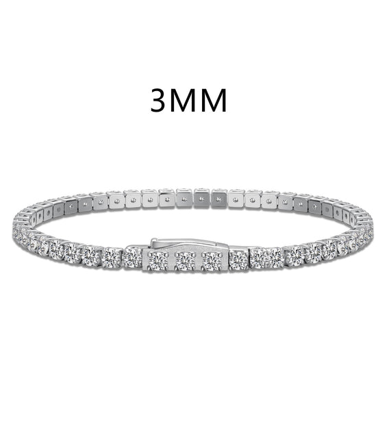 Tennis bracelet made of 925 sterling silver with 3mm zirconia