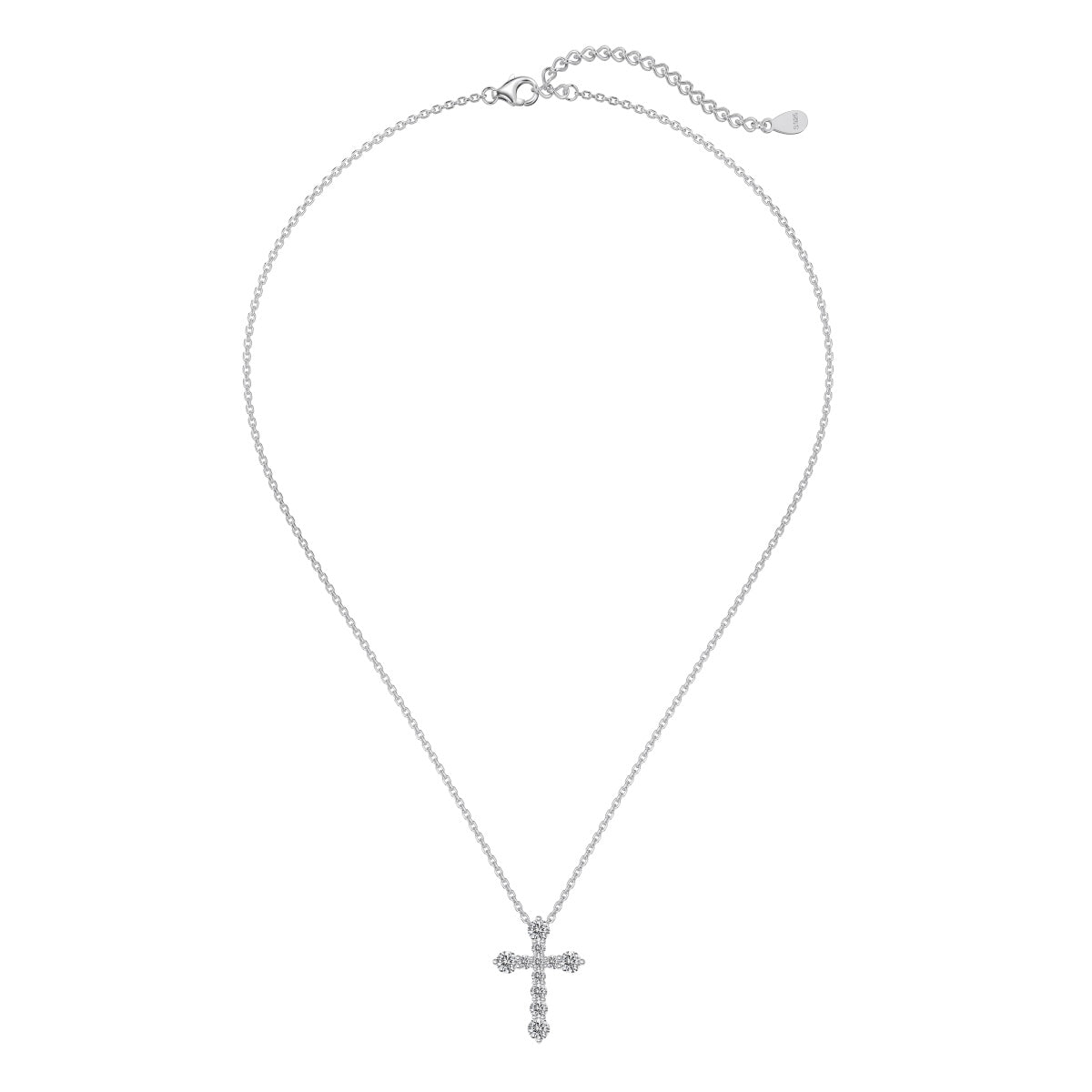 Necklace made of 925 sterling silver with large pendant & zirconia