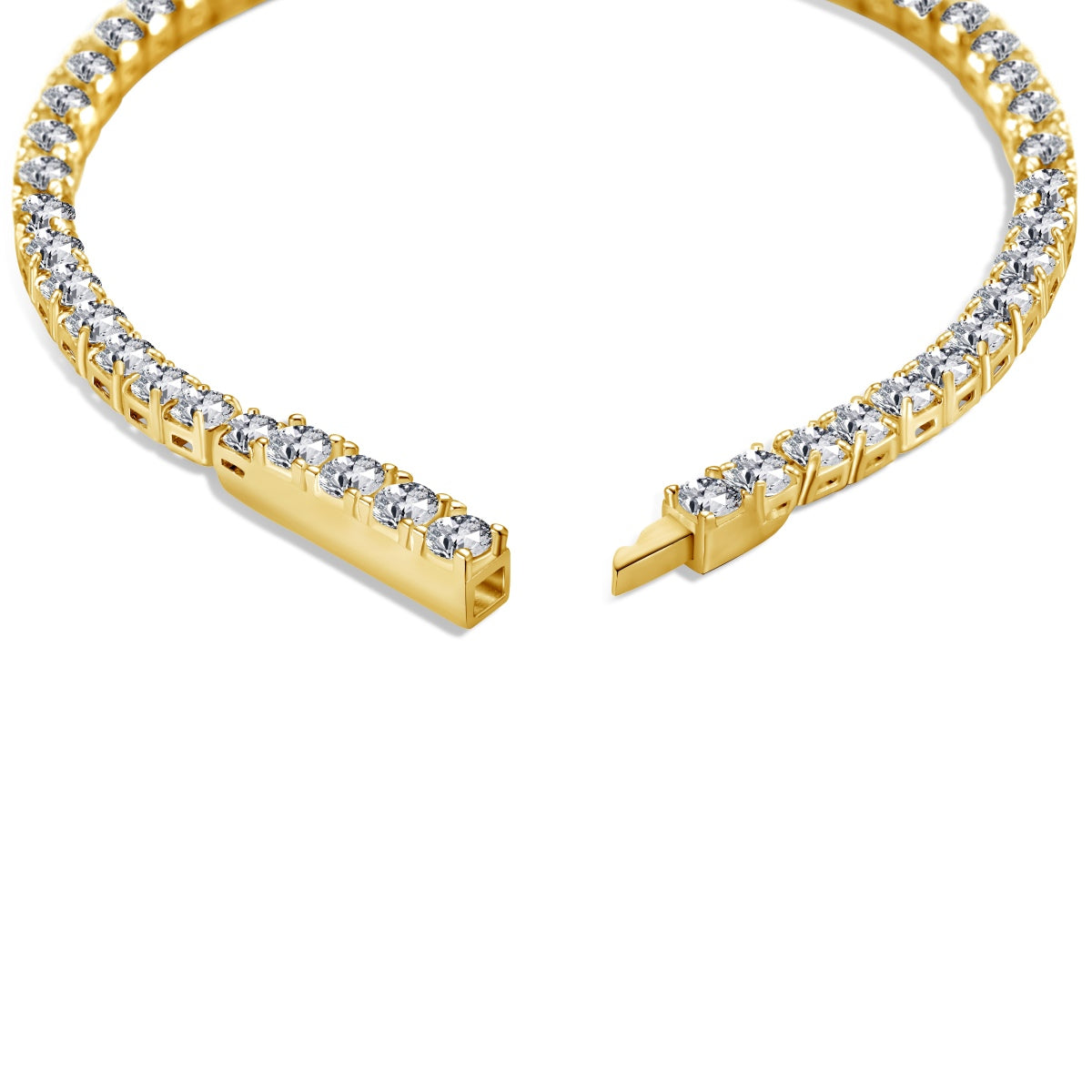 High-quality 925 silver bracelet with 3 mm zirconia stones