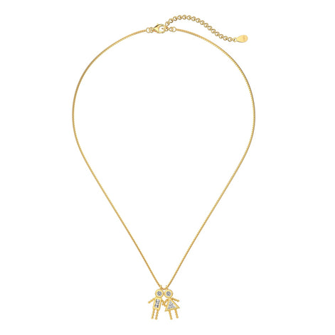 925 silver chain with figure pendants - 18K gold-plated