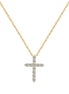 18K gold-plated chain made of 925 sterling silver with a large cross pendant and zirconia