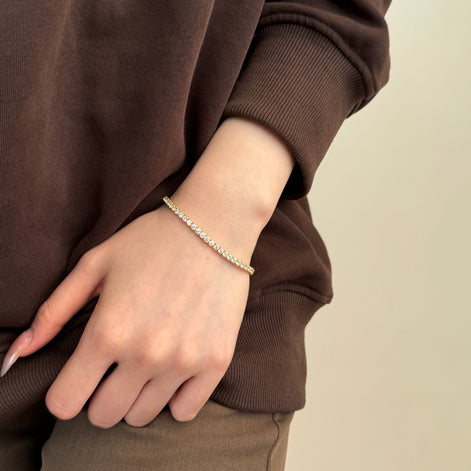 High-quality 925 silver bracelet with 3 mm zirconia stones