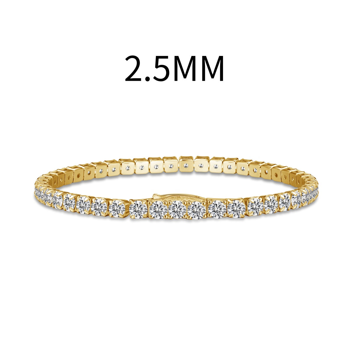 High-quality 925 silver bracelet with fully set zirconia stones