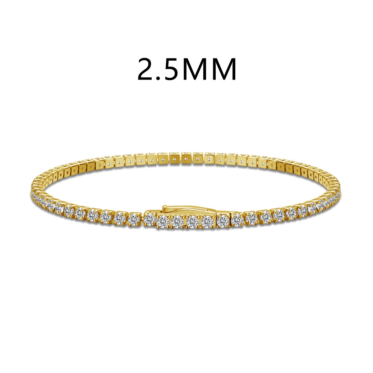 High-quality 925 silver bracelet with fully set zirconia stones