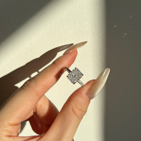 Brilliant solitaire ring with zirconia, 925 silver