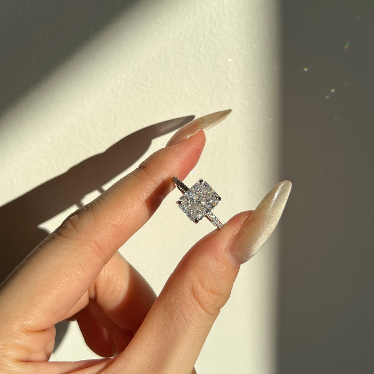 Brilliant solitaire ring with zirconia, 925 silver