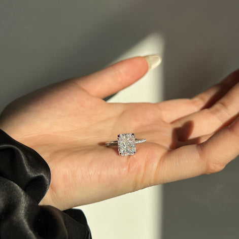 Brilliant solitaire ring with zirconia, 925 silver