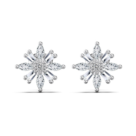 Elegant stud earrings made of 925 sterling silver with zirconia stones