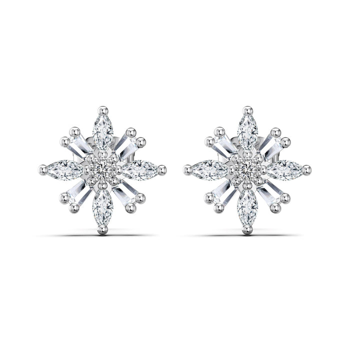 Elegant stud earrings made of 925 sterling silver with zirconia stones