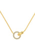 8K gold-plated chain made of 925 sterling silver with round zirconia pendant