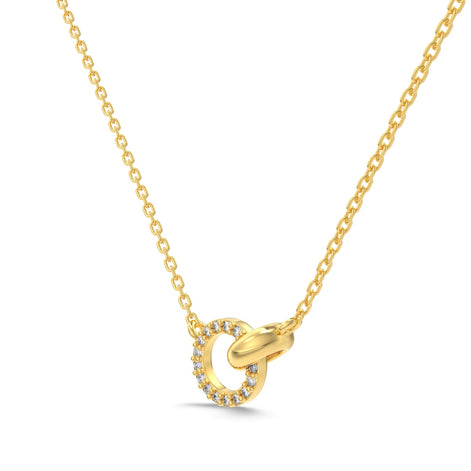 8K gold-plated chain made of 925 sterling silver with round zirconia pendant