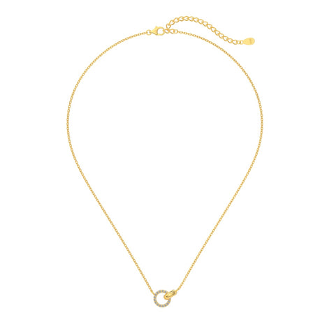 8K gold-plated chain made of 925 sterling silver with round zirconia pendant