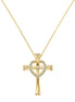 14K gold-plated chain made of 925 sterling silver with cross pendant &amp; heart