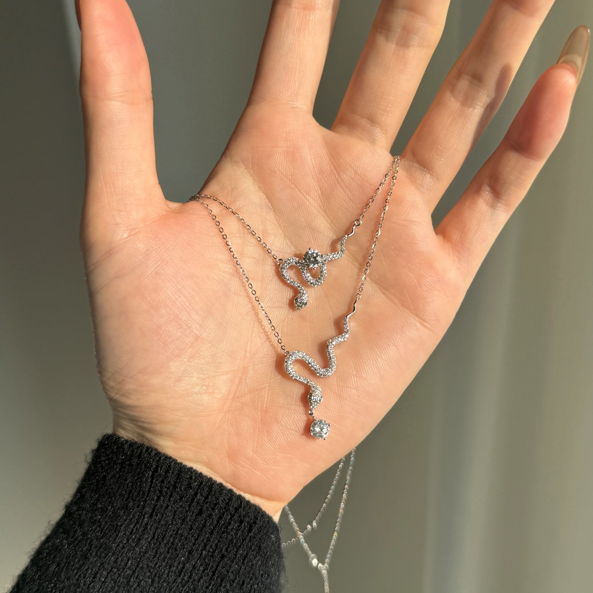 قلادة ثعبان من الفضة 925 - قطعة جذابة وملفتة للنظر