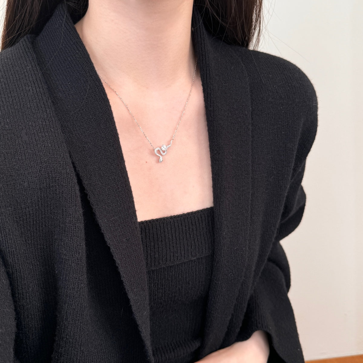 قلادة ثعبان من الفضة 925 - قطعة جذابة وملفتة للنظر