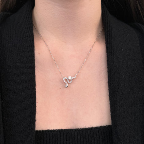 قلادة ثعبان من الفضة 925 - قطعة جذابة وملفتة للنظر