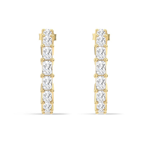 Hoop earrings 14K gold-plated 925 silver with zirconia, 16 mm