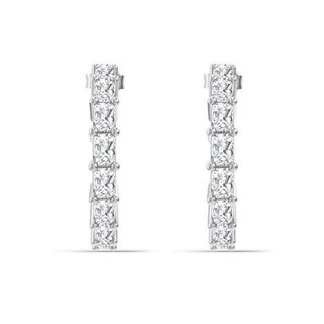 Hoop earrings 14K gold-plated 925 silver with zirconia, 16 mm